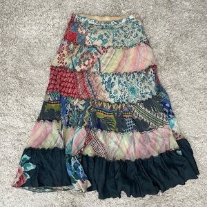 Johnny Was Multicolor Patchwork Skirt